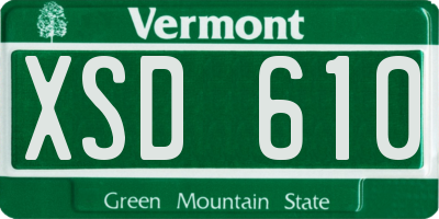 VT license plate XSD610