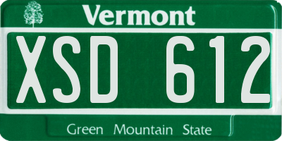 VT license plate XSD612