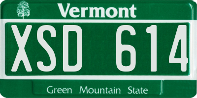 VT license plate XSD614