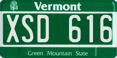 VT license plate XSD616