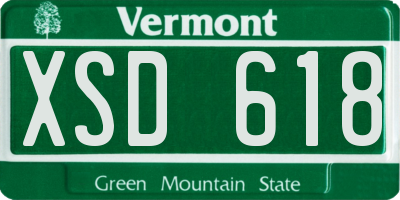 VT license plate XSD618