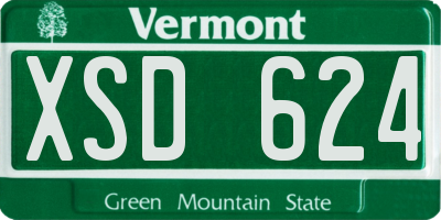 VT license plate XSD624