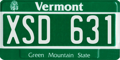 VT license plate XSD631