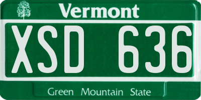 VT license plate XSD636