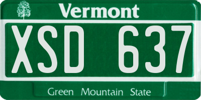 VT license plate XSD637