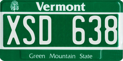 VT license plate XSD638