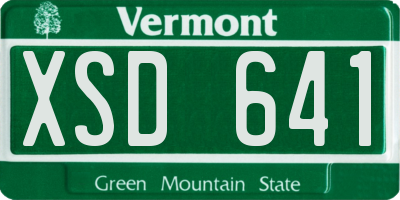 VT license plate XSD641