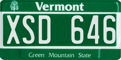 VT license plate XSD646