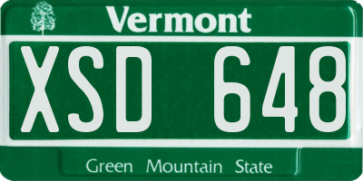 VT license plate XSD648