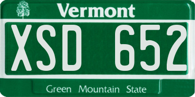 VT license plate XSD652
