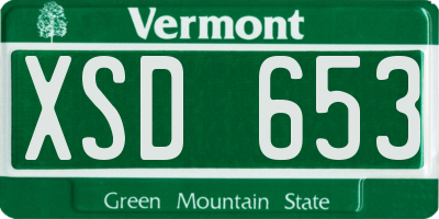 VT license plate XSD653