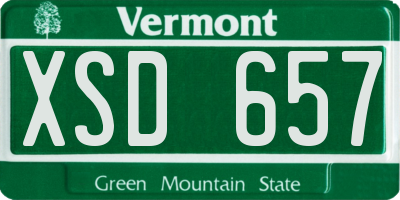 VT license plate XSD657