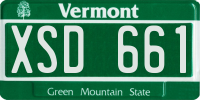 VT license plate XSD661