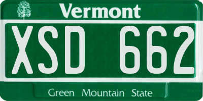 VT license plate XSD662