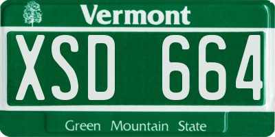 VT license plate XSD664