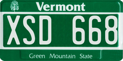 VT license plate XSD668