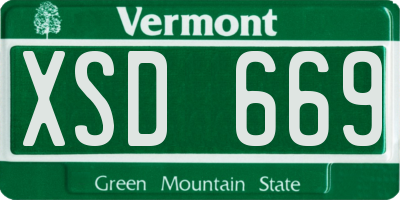 VT license plate XSD669