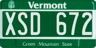 VT license plate XSD672