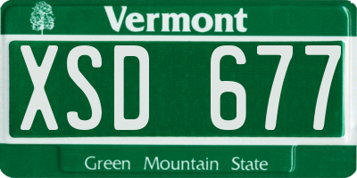 VT license plate XSD677