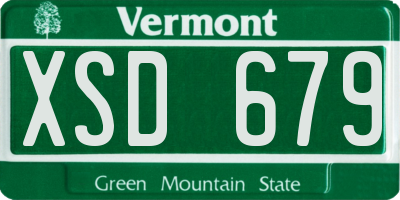 VT license plate XSD679
