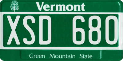 VT license plate XSD680