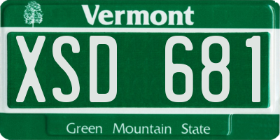 VT license plate XSD681