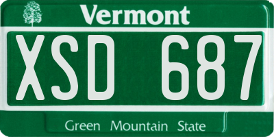 VT license plate XSD687