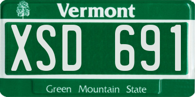 VT license plate XSD691