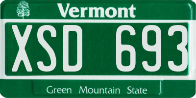 VT license plate XSD693