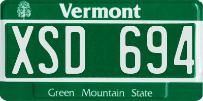 VT license plate XSD694