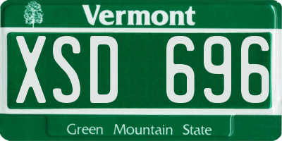 VT license plate XSD696
