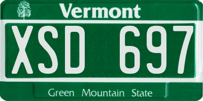 VT license plate XSD697
