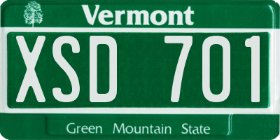 VT license plate XSD701