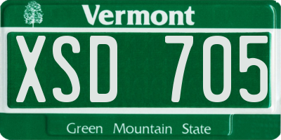 VT license plate XSD705