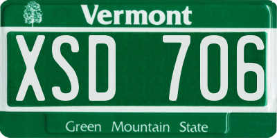VT license plate XSD706