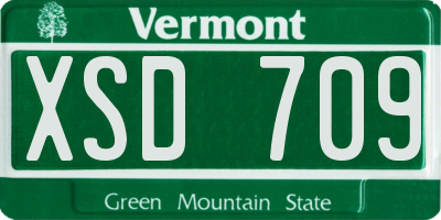 VT license plate XSD709
