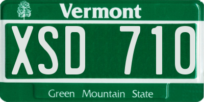 VT license plate XSD710
