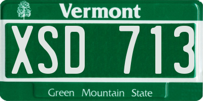 VT license plate XSD713