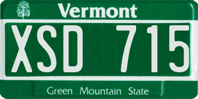 VT license plate XSD715