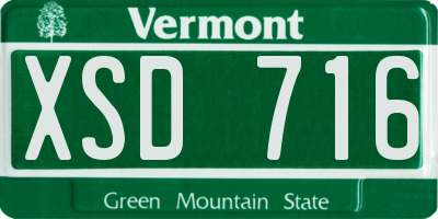 VT license plate XSD716