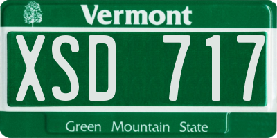 VT license plate XSD717