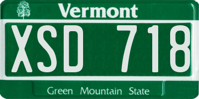 VT license plate XSD718