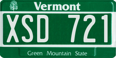 VT license plate XSD721