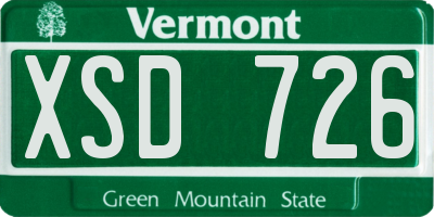 VT license plate XSD726