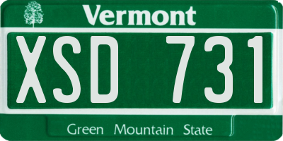VT license plate XSD731