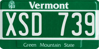 VT license plate XSD739