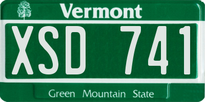 VT license plate XSD741