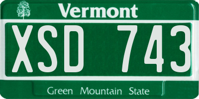 VT license plate XSD743