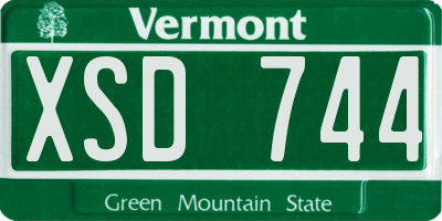 VT license plate XSD744