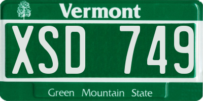 VT license plate XSD749